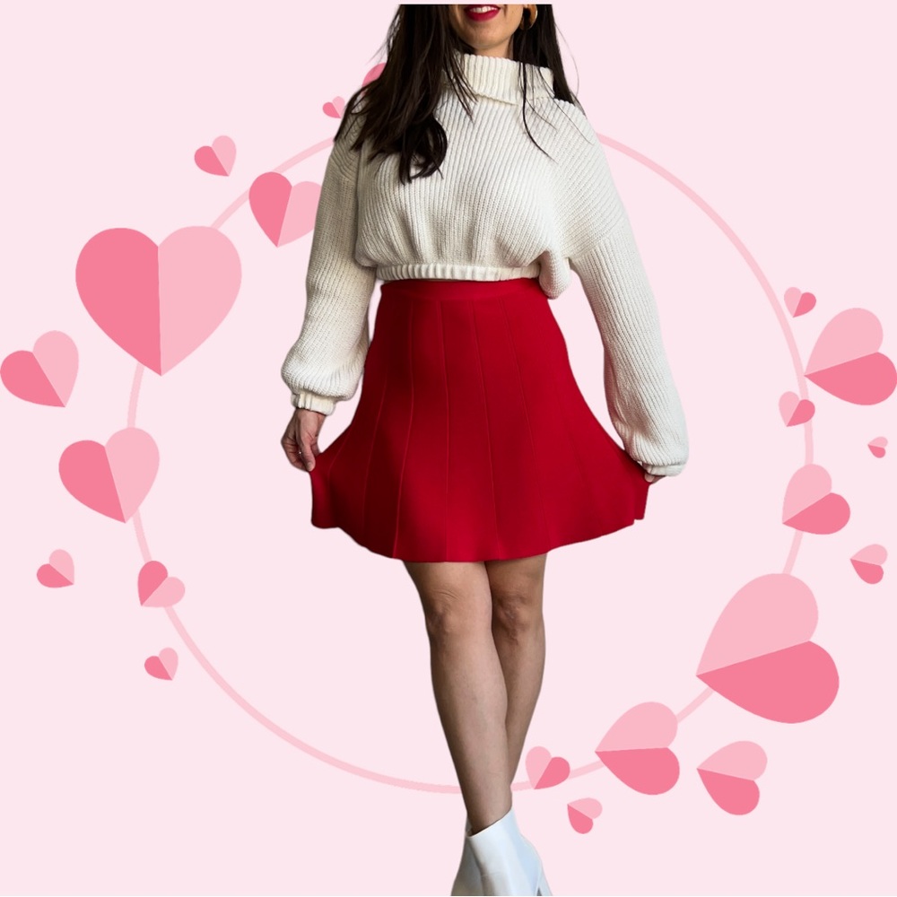 Bebe pleated Red Skirt, medium size